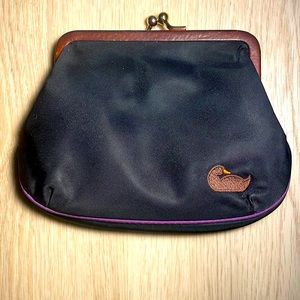 Dooney and Bourke Coin Purse Black Nylon with a Leather Look at the top
